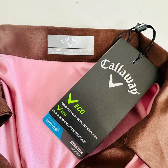 CALLAWAY PINK NECTAR COLORBLOCK V-NECK SLEEVELESS GOLF POLO SHIRT BARBIECORE XL - Picture 5 of 5